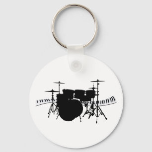 Drum Set and Piano Keyboard Keychain
