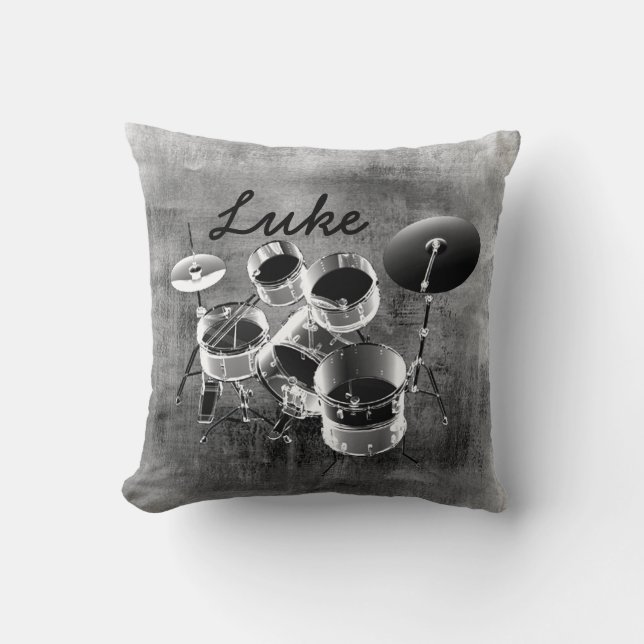 Drum Set/Artsy Personalized Pillow (Front)