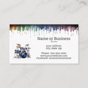 Drum set business card
