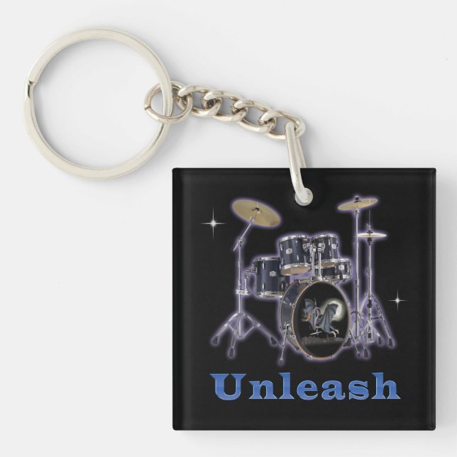 Drum set designs keychain (Front)