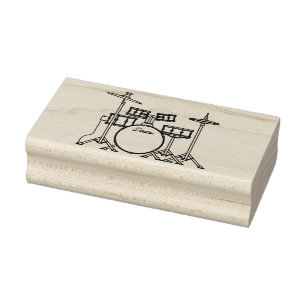 Drum Set Drummer Band Teacher Musician Rubber Stamp