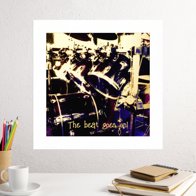 Drum Set Foil Print (In Situ (Desk 2))
