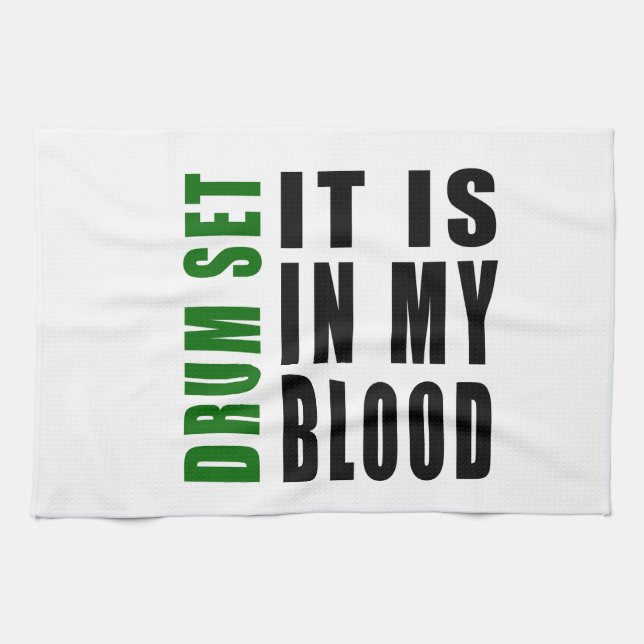 Drum Set It Is In My Blood Kitchen Towel (Horizontal)