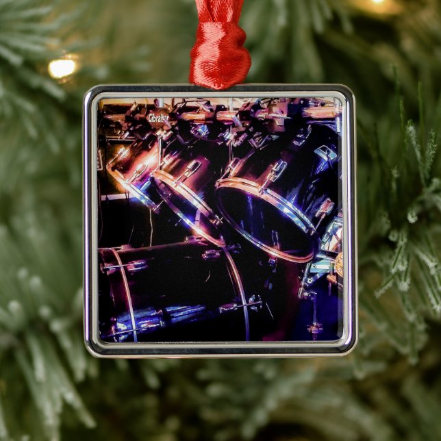 Drum Set Metal Ornament (Tree)
