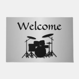 Drum Set Music Design Doormat