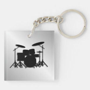Drum Set Music Design Keychain