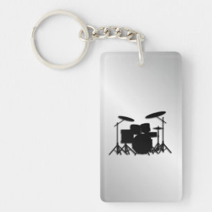 Drum Set Music Design Keychain