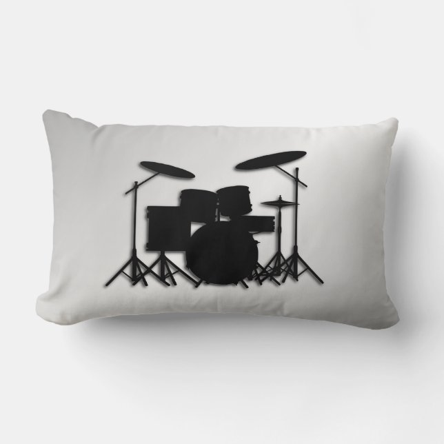 Drum Set Music Design Lumbar Pillow (Front)