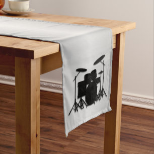 Drum Set Music Design Medium Table Runner