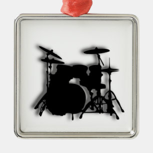 Drum Set Music Design Metal Ornament