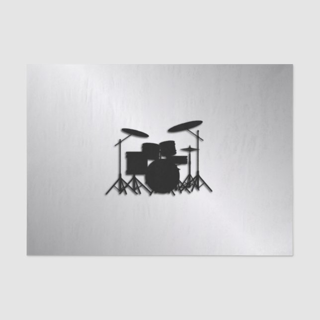 Drum Set Music Design Tissue Paper (Front)