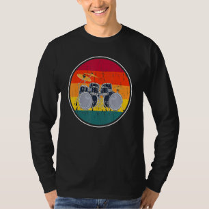 Drum Set Percussion Musician Drummer Retro Drums T-Shirt