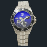 Drum Set Personalized Monogram Gift Watch<br><div class="desc">For you to personalize/customize with recepient's initials/name,  choose ideal font,  font colour or delete it if not needed.  Available in many different styles & colours.</div>