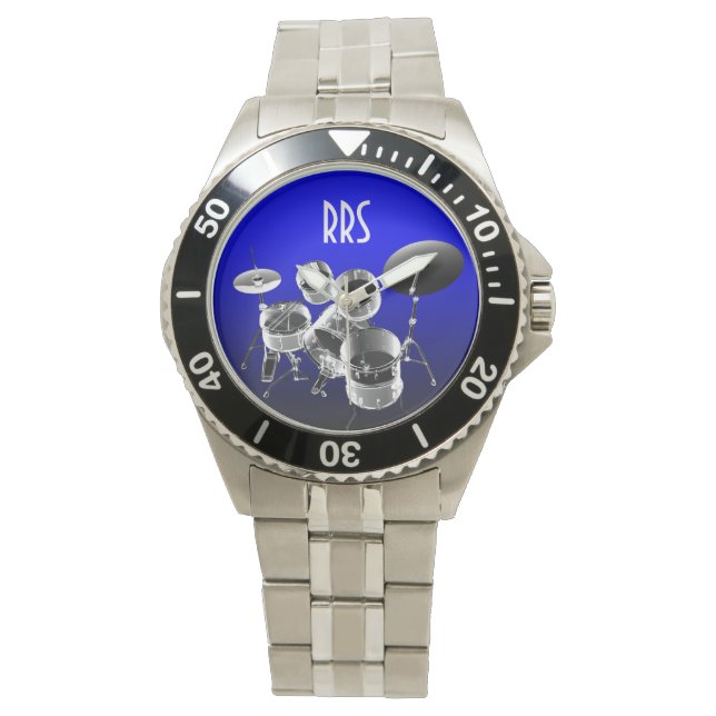 Drum Set Personalized Monogram Gift Watch (Front)