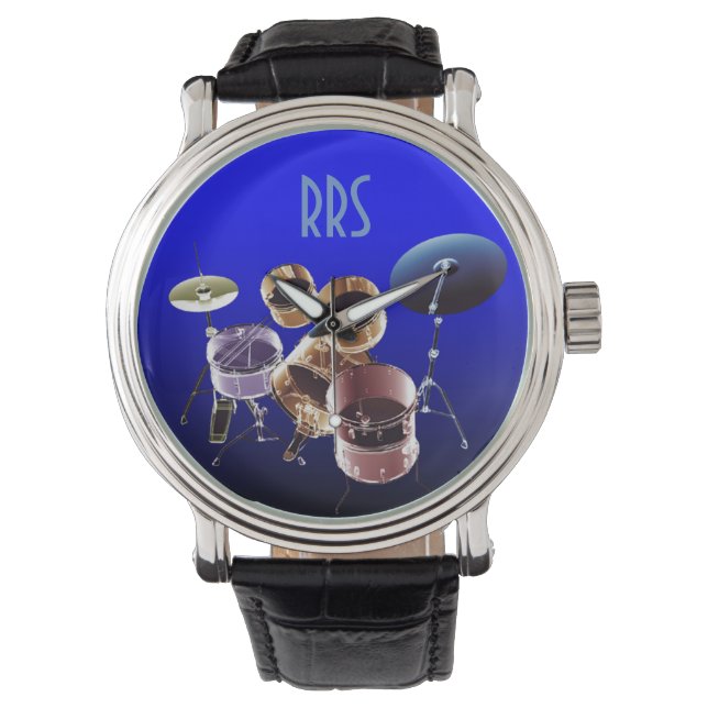Drum Set Personalized Monogram Gift Watch (Front)