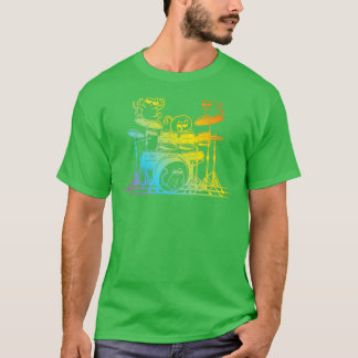 Drum Set Player Cats  Funny Drummer Cats  T-Shirt