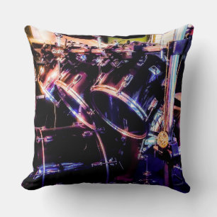 Drum Set Throw Pillow