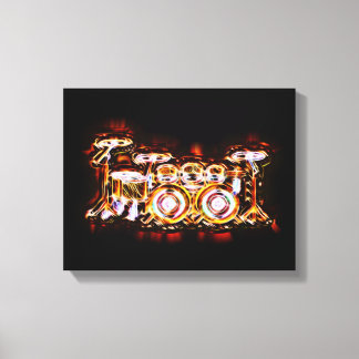 Drum set with double bass canvas print