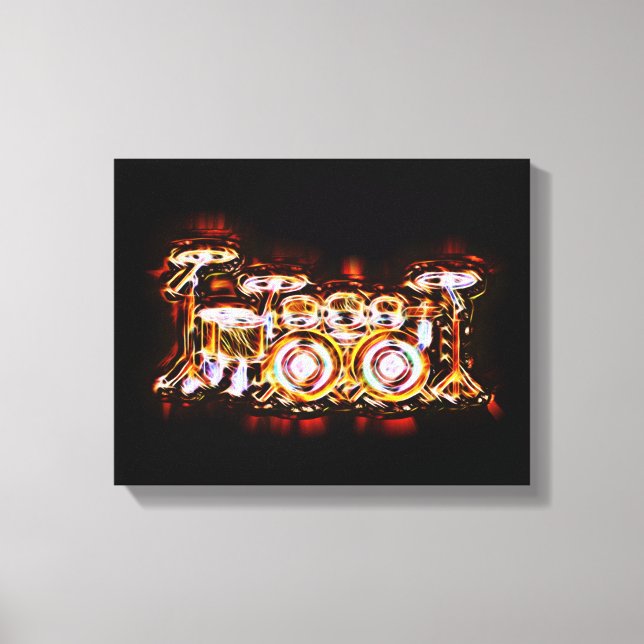 Drum set with double bass canvas print (Front)