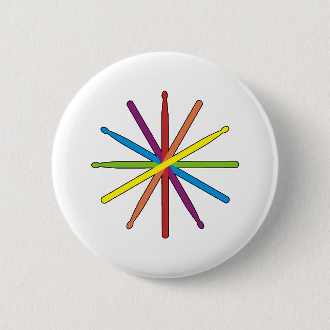 Drum Stick Colour Star 2 Inch Round Button (Front)