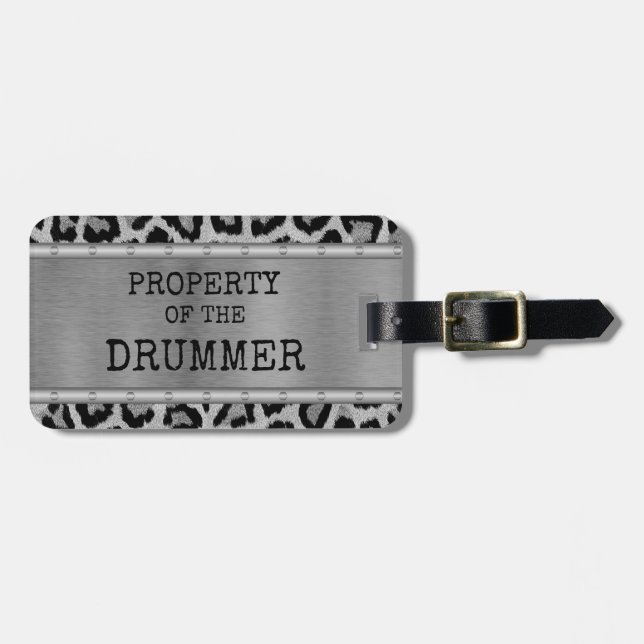 Drum Tag Property of Drummer Drumming Percussion  (Front Horizontal)