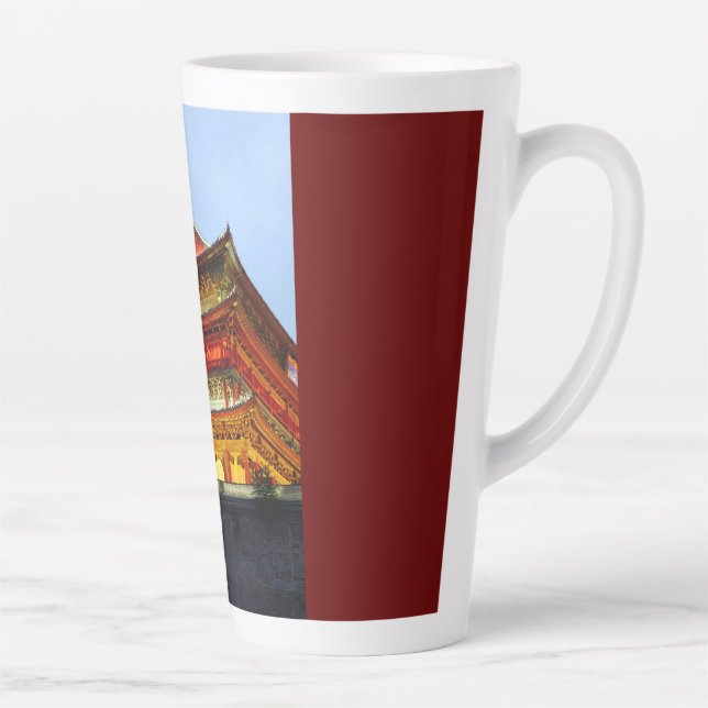 Drum Tower of Xi'An  Latte Mug (Right)