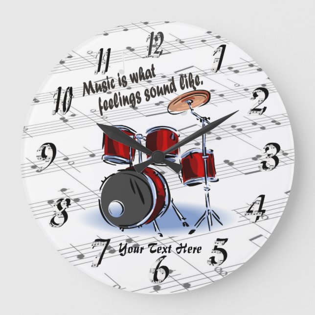 Drum -  What Feelings Sound Like Round Wall Clock (Front)