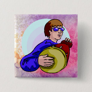 Drumer boy 2 inch square button
