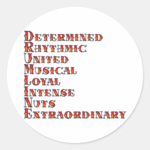 Drumline Definition Classic Round Sticker