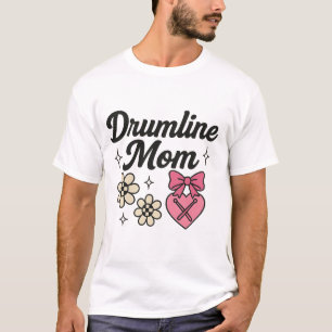 : Drumline Mom Heart & Flowers T-Shirt
