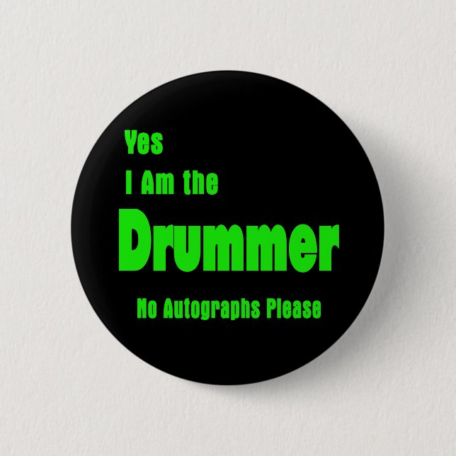 Drummer 2 Inch Round Button (Front)