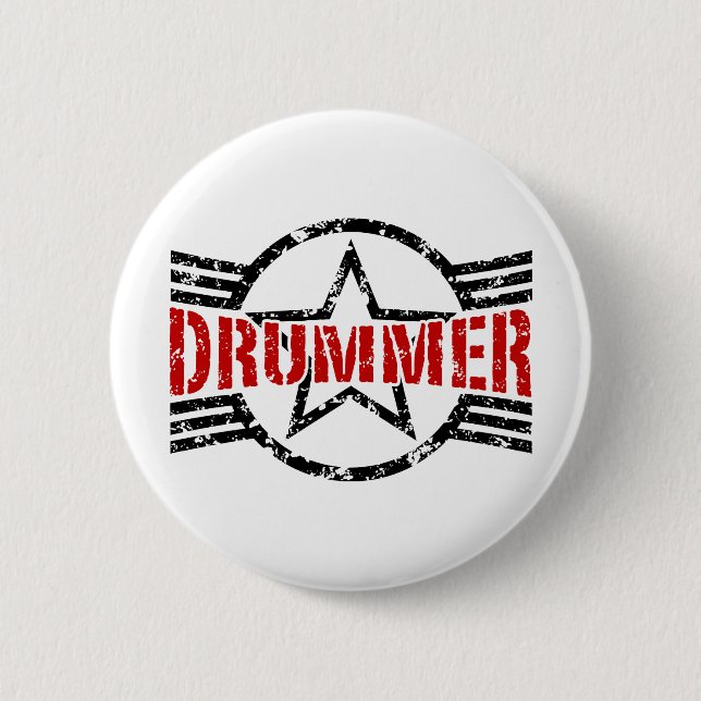 Drummer 2 Inch Round Button (Front)