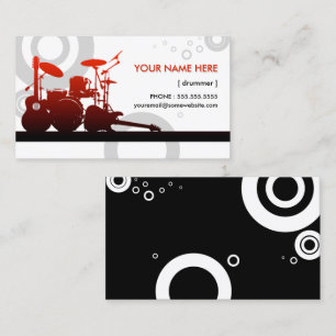 drummer and guitars rings business card