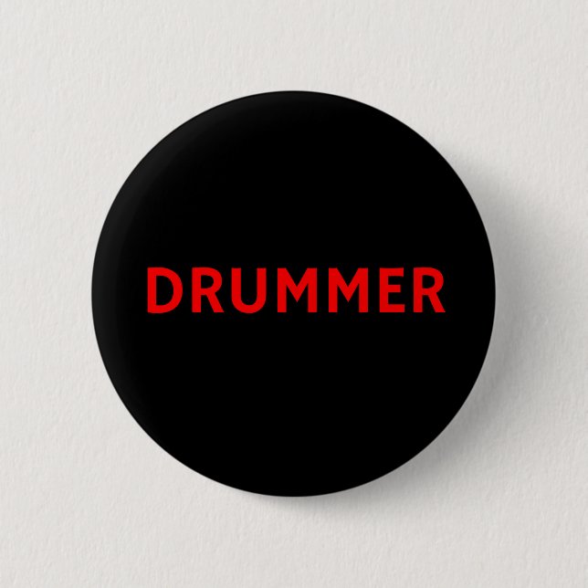 Drummer - Band - Red & Black 2 Inch Round Button (Front)