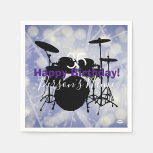 Drummer Birthday Theme Napkin HAMbWG