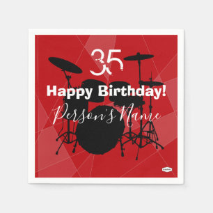 Drummer Birthday Theme Napkin HAMbWG