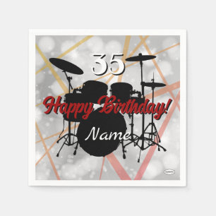Drummer Birthday Theme Napkin HAMbWG