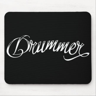 Drummer Black Mouse Pad