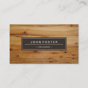 Drummer - Border Wood Grain Business Card