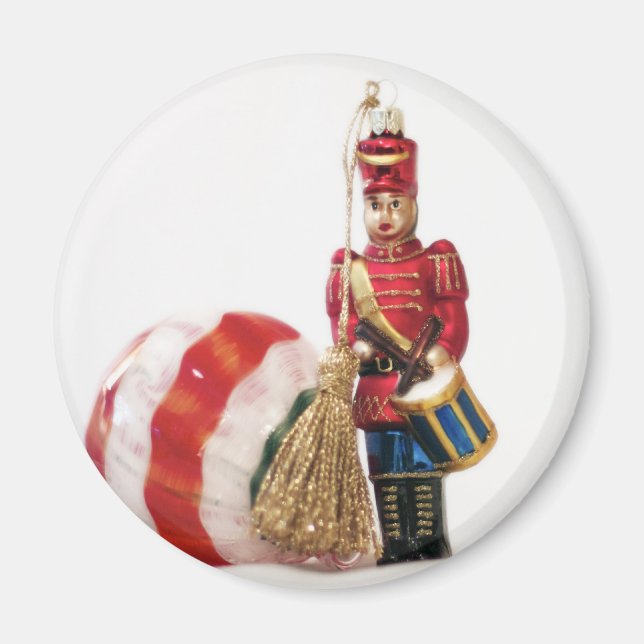Drummer Boy and Christmas Ball Magnet (Front)