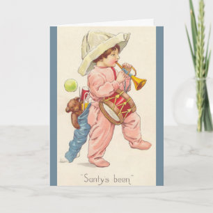 Drummer Boy Playing with Christmas Toys Card
