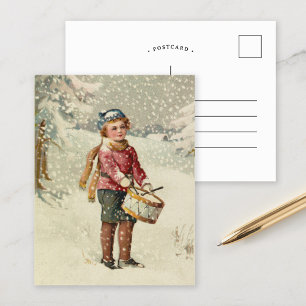 Drummer Boy Vintage Christmas Postcard