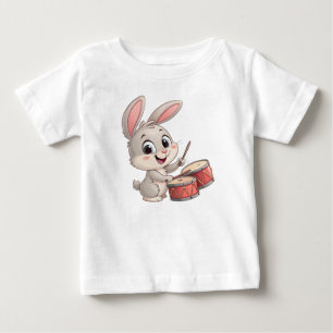 Drummer Bunny Baby T-Shirt