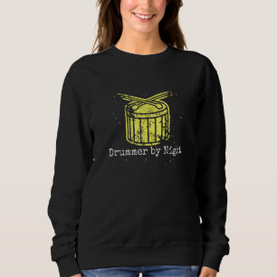 Drummer By Night Nighttime Music Scene Playing In Sweatshirt