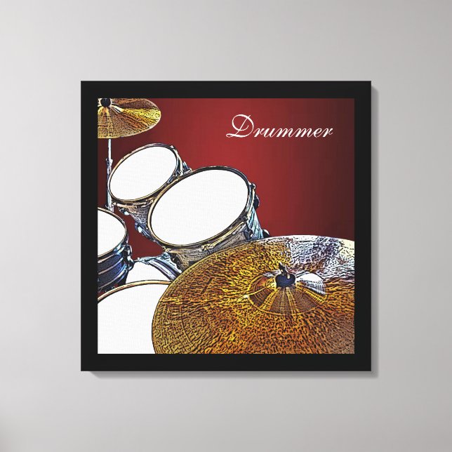 Drummer Canvas Drum Kit with Crash Square Art (Front)