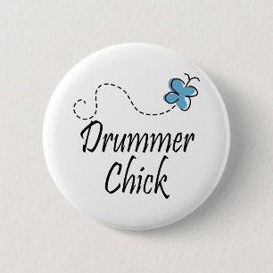 Drummer Chick 2 Inch Round Button