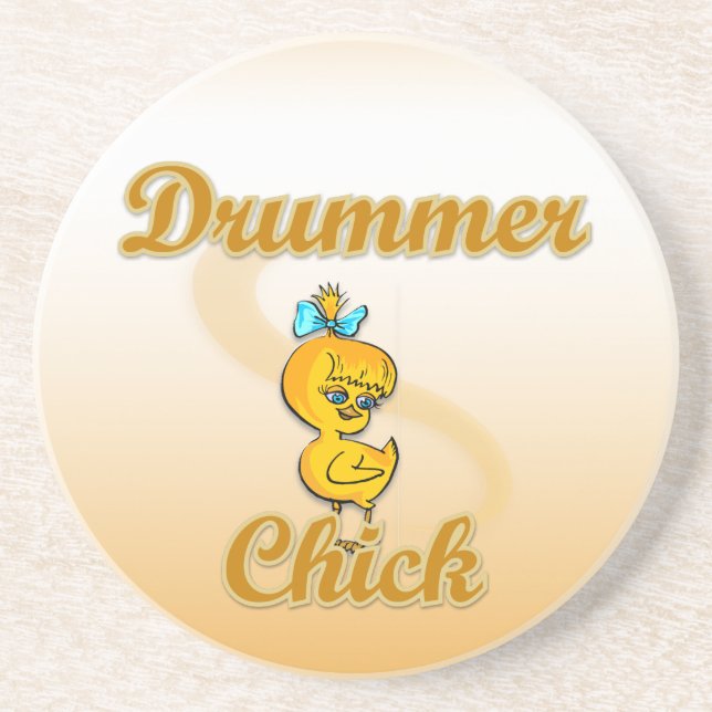 Drummer Chick Coaster (Front)