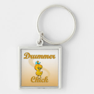 Drummer Chick Keychain