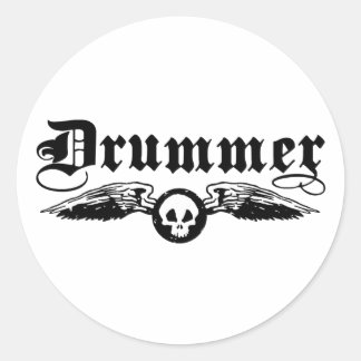 Drummer Classic Round Sticker