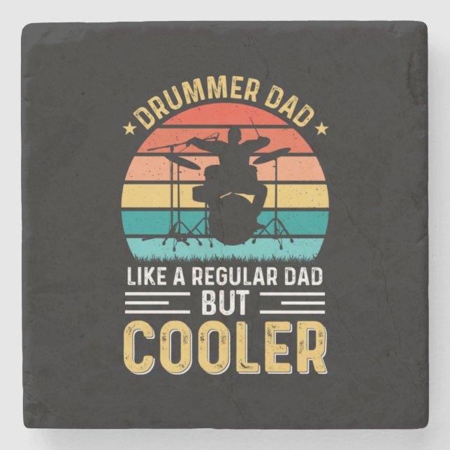 Drummer Dad Stone Coaster (Front)